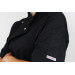 Veste de cuisine unisexe Egochef Ottavio Air Plus noire 100% microfibre à manches courtes