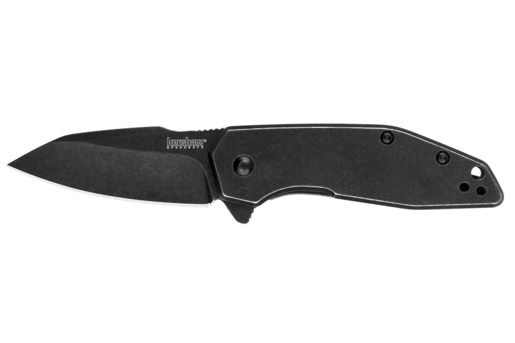 Couteau pliant Kershaw Gravel KS.2065 manche en acier &agrave; la finition blackwashed 8,9cm
