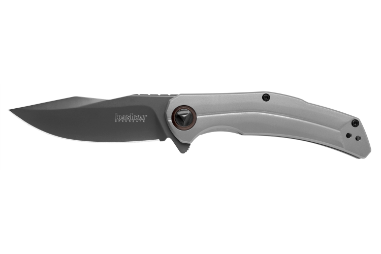 Couteau pliant Kershaw Believer KS.2070 manche en acier inox gris 10,7cm + clip de poche r&eacute;versible