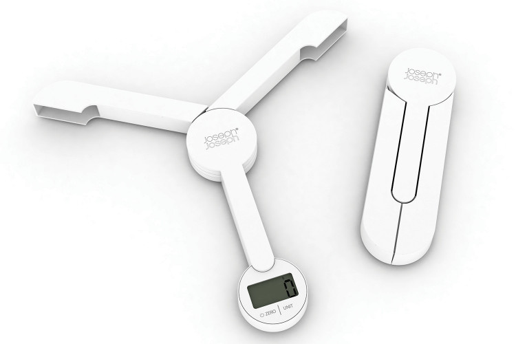 Balance de cuisine Joseph Joseph TriScale &eacute;lectronique et pliable blanche