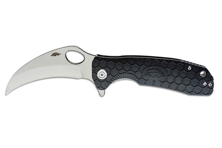 Couteau pliant karambit Honey Badger Claw Plain Large 01HO018 manche nylon / fibres de verre noir 11,7cm