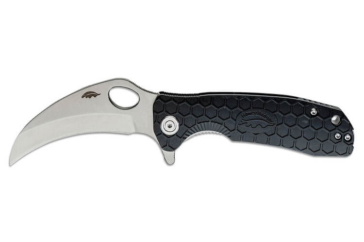 Couteau pliant karambit Honey Badger Claw Plain Medium 01HO021 manche nylon / fibres de verre noir 10,5cm