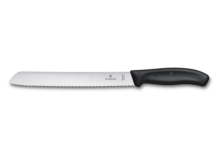 Couteau &agrave; pain lame 21cm manche noir Victorinox 6.8633.21