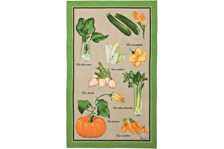 Torchon de cuisine Beauvill&eacute; March&eacute; fabriqu&eacute; en France 50x80cm