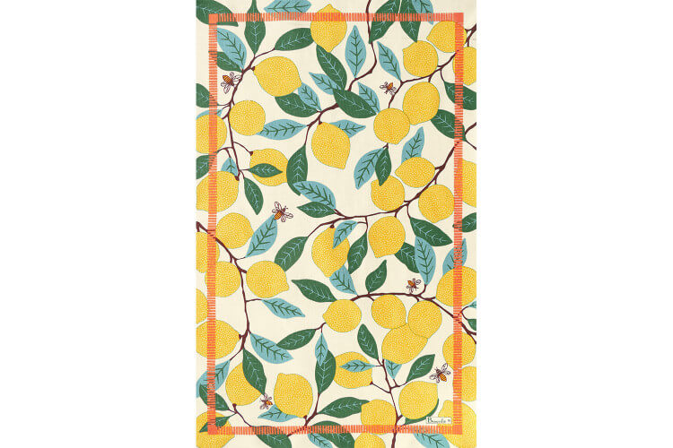 Torchon de cuisine Beauvillé Citrons fabriqué en France 50x80cm