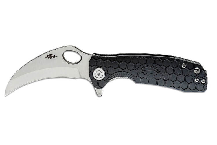 Couteau pliant karambit Honey Badger Claw Plain Small 01HO024 manche nylon / fibres de verre noir 9,4cm