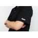 Veste de cuisine unisexe Egochef Pizzaiolo noire 100% Air Plus à manches courtes