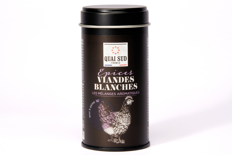 M&eacute;lange d'&eacute;pices Quai Sud sp&eacute;cial viandes blanches - Bo&icirc;te 70g