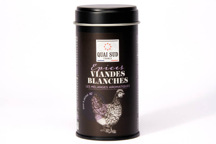 Mélange d'épices Quai Sud spécial viandes blanches - Boîte 70g