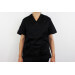 Veste de cuisine unisexe Egochef Leonardo noire polyester et coton à manches courtes