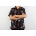 Veste de cuisine unisexe Egochef Leonardo caractères japonais 100% coton à manches courtes