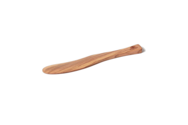 Tartineur courbe B&eacute;rard fait main en olivier 15,5cm