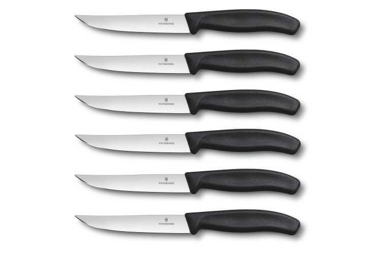 6 Couteaux à steak Victorinox lame 12cm manche noir