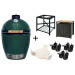 Pack Big Green Egg Large barbecue + convEGGtor + table modulaire + meuble placard + 8 roulettes