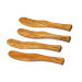 Set de 4 tartineurs courbes Bérard fait main en olivier 17,5cm