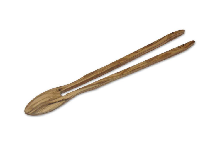 Pince &agrave; toast/cornichons B&eacute;rard faite main en olivier 25cm
