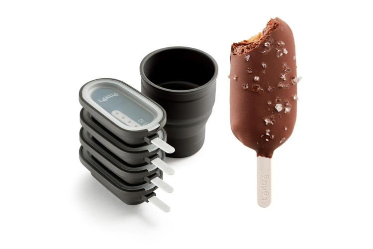 Set de 4 moules &agrave; glace L&eacute;ku&eacute; Classic Creamy + pot en silicone noir