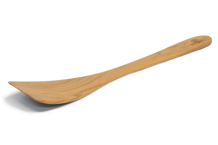 Spatule galb&eacute;e B&eacute;rard faite main en olivier 30cm