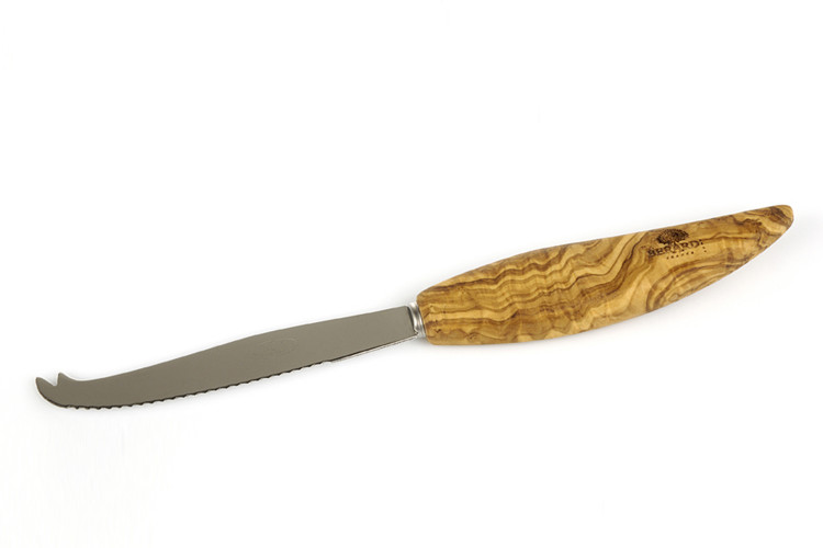 Couteau &agrave; fromage B&eacute;rard fait main en olivier lame 11cm