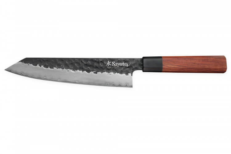 Couteau de chef kiritsuke Sayuto Séquoia San Mai martelé 21cm