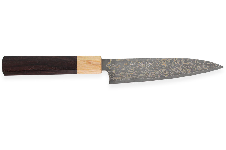 Couteau universel japonais artisanal Takeshi Saji VG10 Rainbow 13,5cm