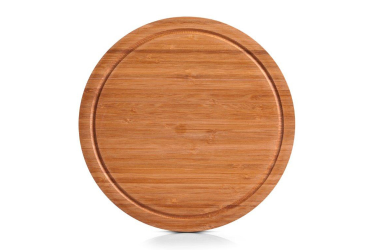 Planche &agrave; d&eacute;couper ronde B&eacute;rard en bambou avec rigole diam&egrave;tre 30cm