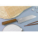 Couteau bunka japonais artisanal Wusaki Unagi AUS10 damas 17,5cm manche chêne
