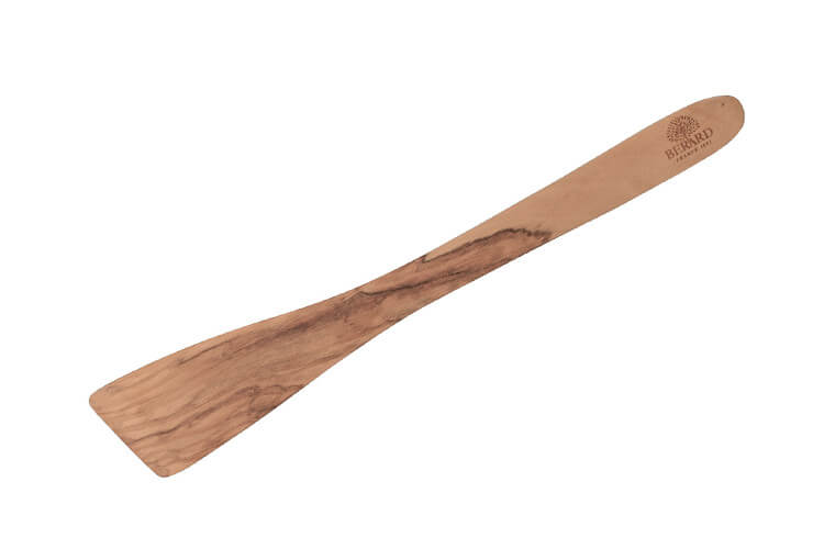 Spatule droite biseautée Bérard faite main en olivier verni 30cm