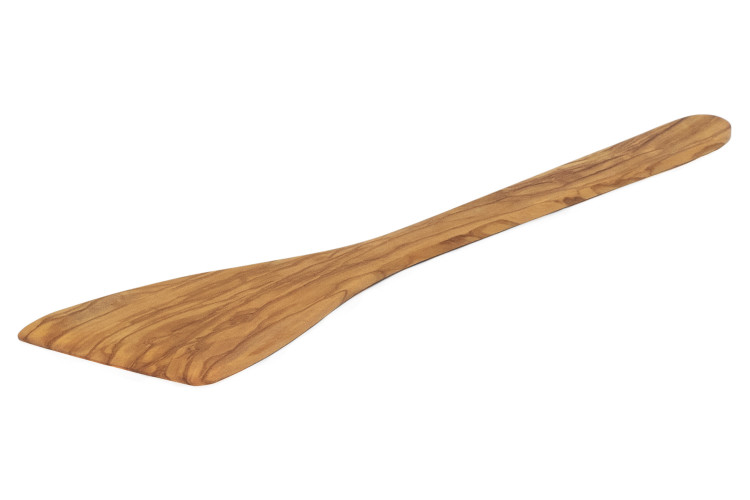 Spatule large biseaut&eacute;e B&eacute;rard faite main en olivier 30cm