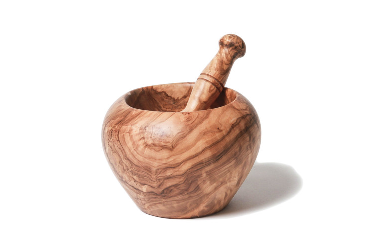 Mortier et pilon en olivier B&eacute;rard qualit&eacute; artisanale