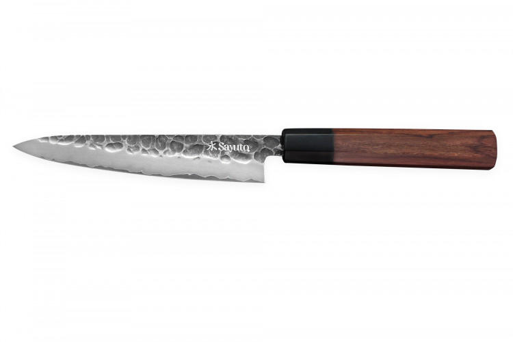 Couteau universel Sayuto S&eacute;quoia San Mai martel&eacute; 15cm