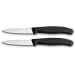 2 Couteaux d'office Victorinox lame 8cm pointe milieu manche noir