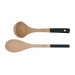Set cuillère et spatule de cuisine Cookut en bois coloris noir graphite