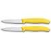 2 Couteaux d'office Victorinox lame 8cm pointe milieu manche jaune