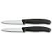2 Couteaux d'office Victorinox lame à dents 8cm pointe milieu manche noir