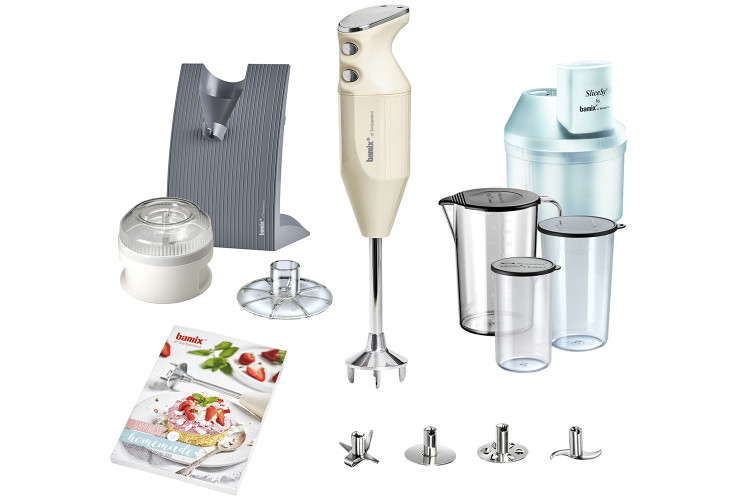 Coffret Bamix P&acirc;tisserie M200 Swissline cr&egrave;me - accessoires + livre de recettes