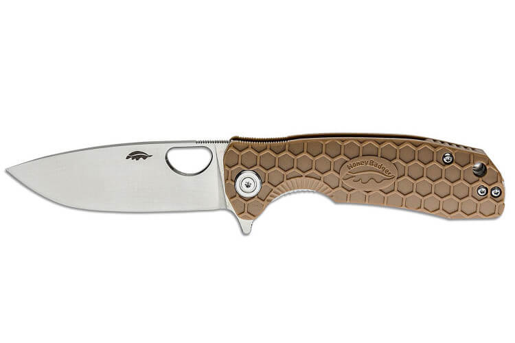 Couteau pliant Honey Badger Flipper D2 Medium 01HO030 manche nylon / fibres de verre tan 10,4cm