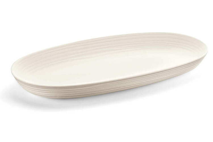 Plat de service blanc Guzzini Tierra en bouteilles recyclées 41x22,9x4,2cm
