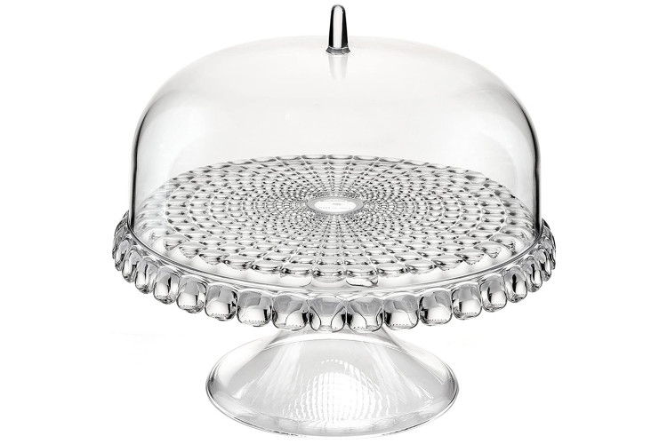 Pr&eacute;sentoir &agrave; g&acirc;teau transparent avec cloche Guzzini Tiffany en acrylique &Oslash;30cm