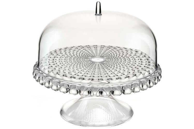 Présentoir à gâteau transparent avec cloche Guzzini Tiffany en acrylique Ø30cm
