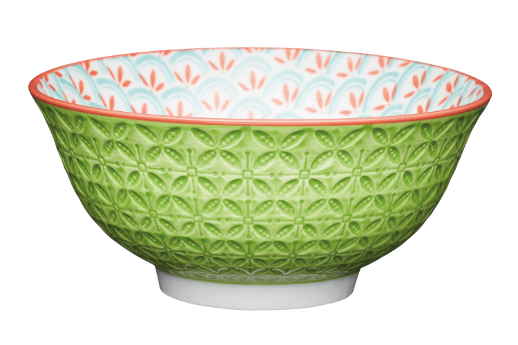 Bol en grès émaillé KitchenCraft motif géométrique vert