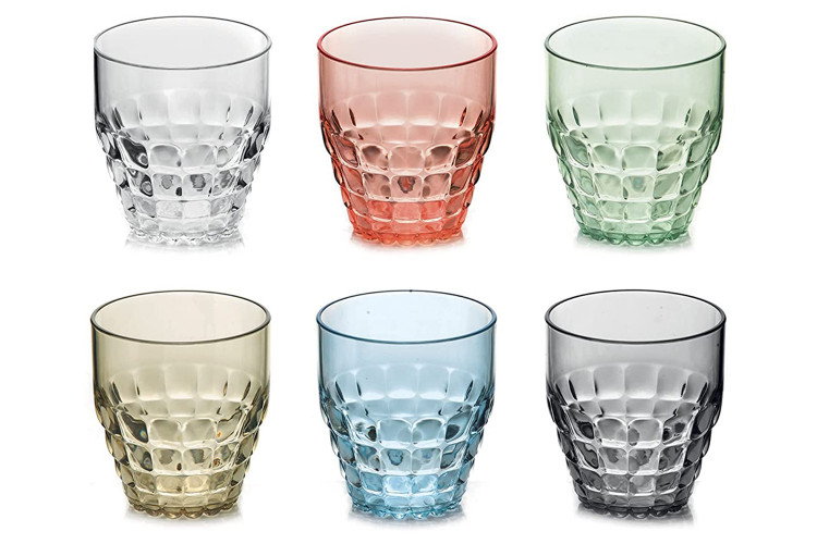 Set de 6 verres multicolore Guzzini Tiffany en acrylique 350ml