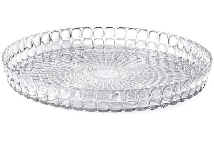 Plateau rond transparent Guzzini Tiffany en acrylique Ø35cm