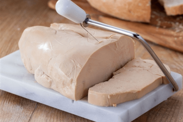 Coupe-foie gras socle en marbre avec 2 fils de rechange en inox