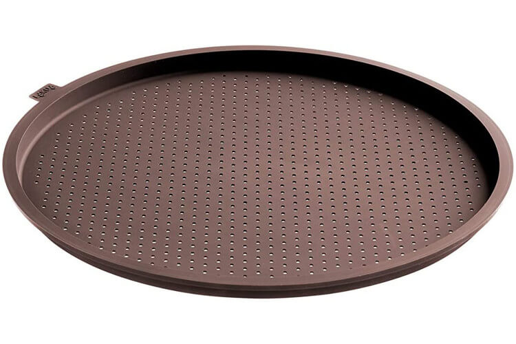 Moule à pizza Lékué ø36cm perforé marron en silicone Platinum