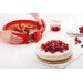 Moule à manqué démontable Lékué 23cm en silicone rouge + assiette en céramique