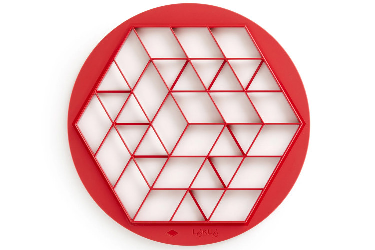 D&eacute;coupoir L&eacute;ku&eacute; pour petits fours losanges, triangles et trap&egrave;zes rouge