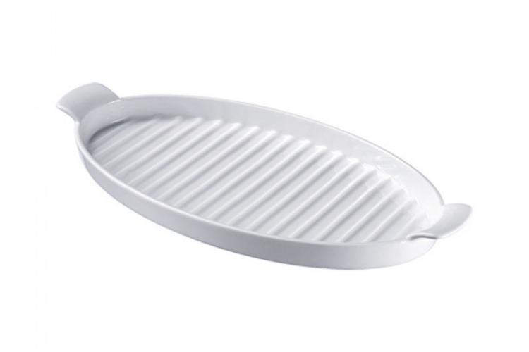 Plat &agrave; asperges Westmark en porcelaine blanc 40 x 20cm