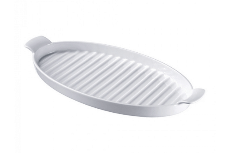 Plat à asperges Westmark en porcelaine blanc 40 x 20cm