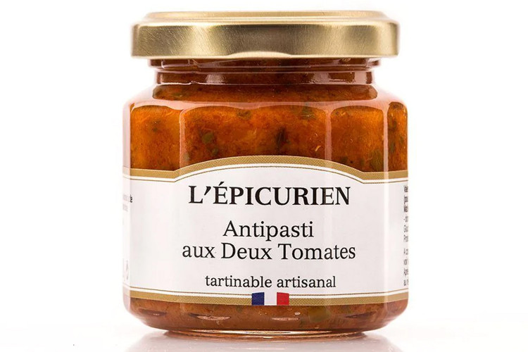 Antipasti aux Deux Tomates artisanal L'&Eacute;picurien fabriqu&eacute; en France 100g